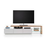 Meuble TV Design Bois et Blanc