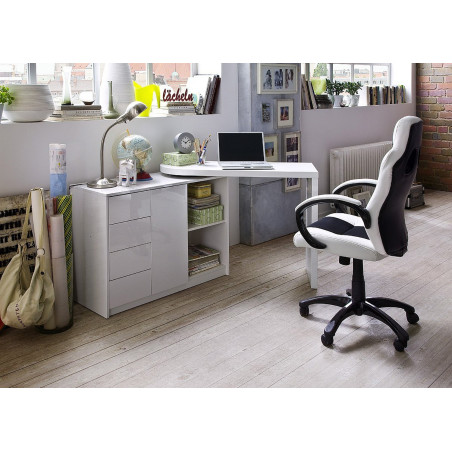 Bureau Moderne Blanc avec Rangement