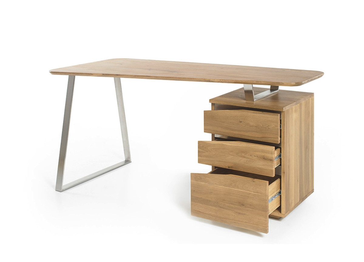 Bureau d'Ordinateur en Bois Massif