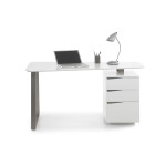 Bureau d'Ordinateur Blanc Laqué Mat