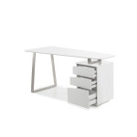 Bureau d'Ordinateur Blanc Laqué Mat