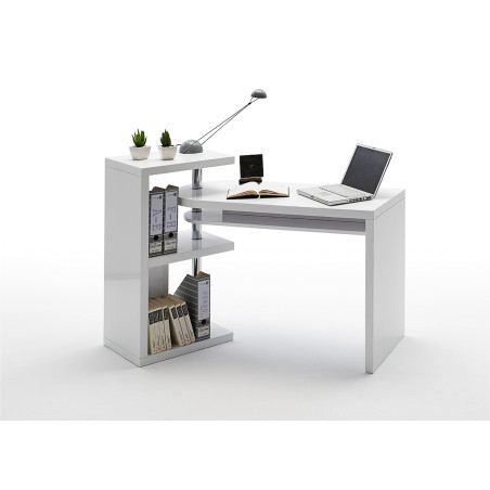 Bureau Design Amovible Blanc Laqué