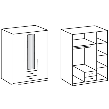 Armoire Penderie - 3 Portes / 2 Tiroirs pas Cher