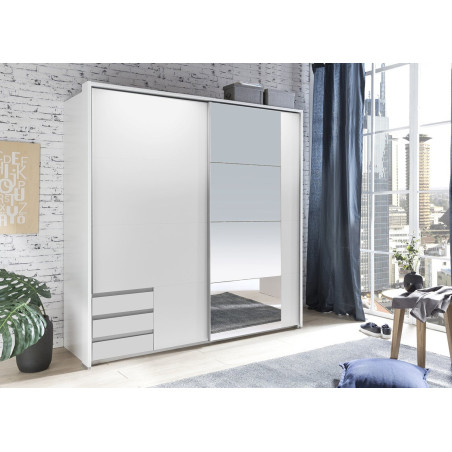 Armoire Blanche avec Miroir - Rangement & Dressing