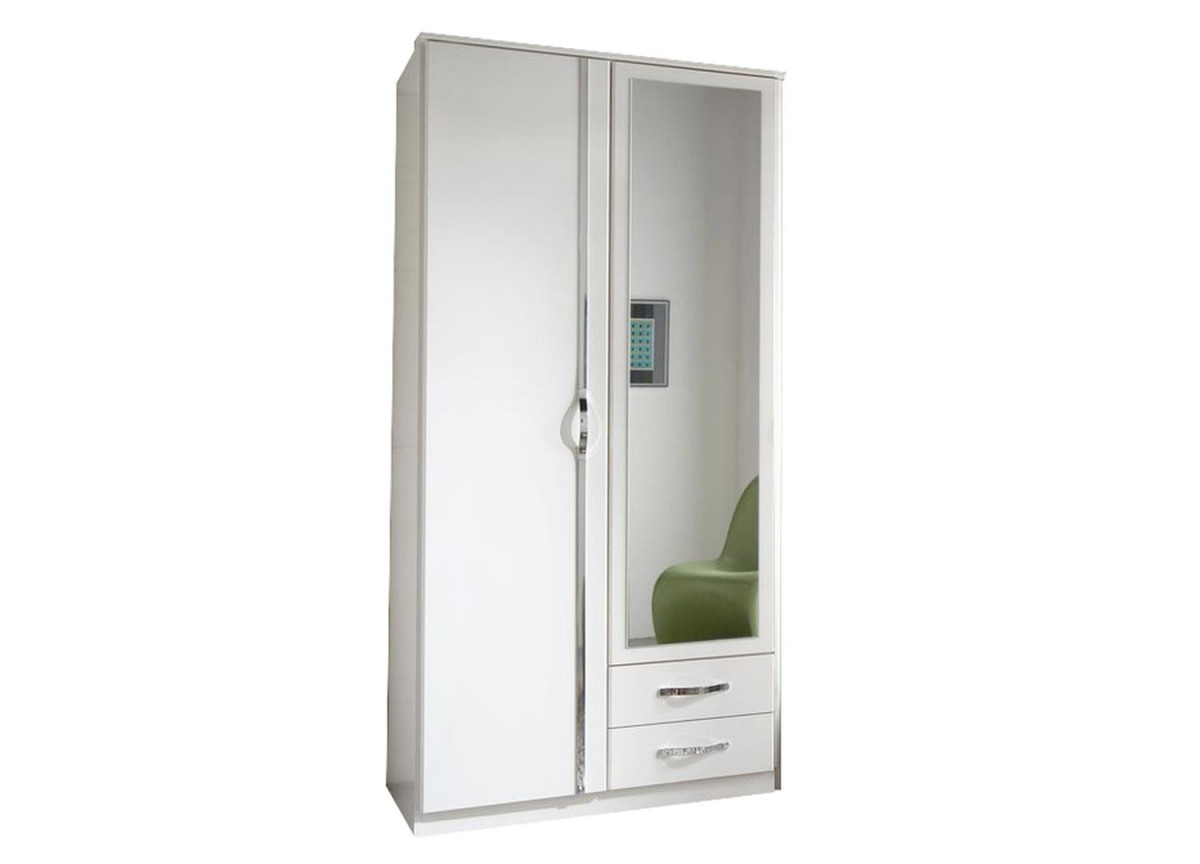 Armoire Blanche - 2 Portes / 2 Tiroirs