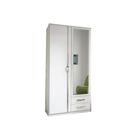 Armoire Blanche - 2 Portes / 2 Tiroirs