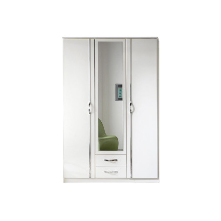 Armoire Blanche - 3 Portes / 2 Tiroirs