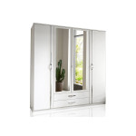 Armoire Blanche - 4 Portes / 2 Tiroirs