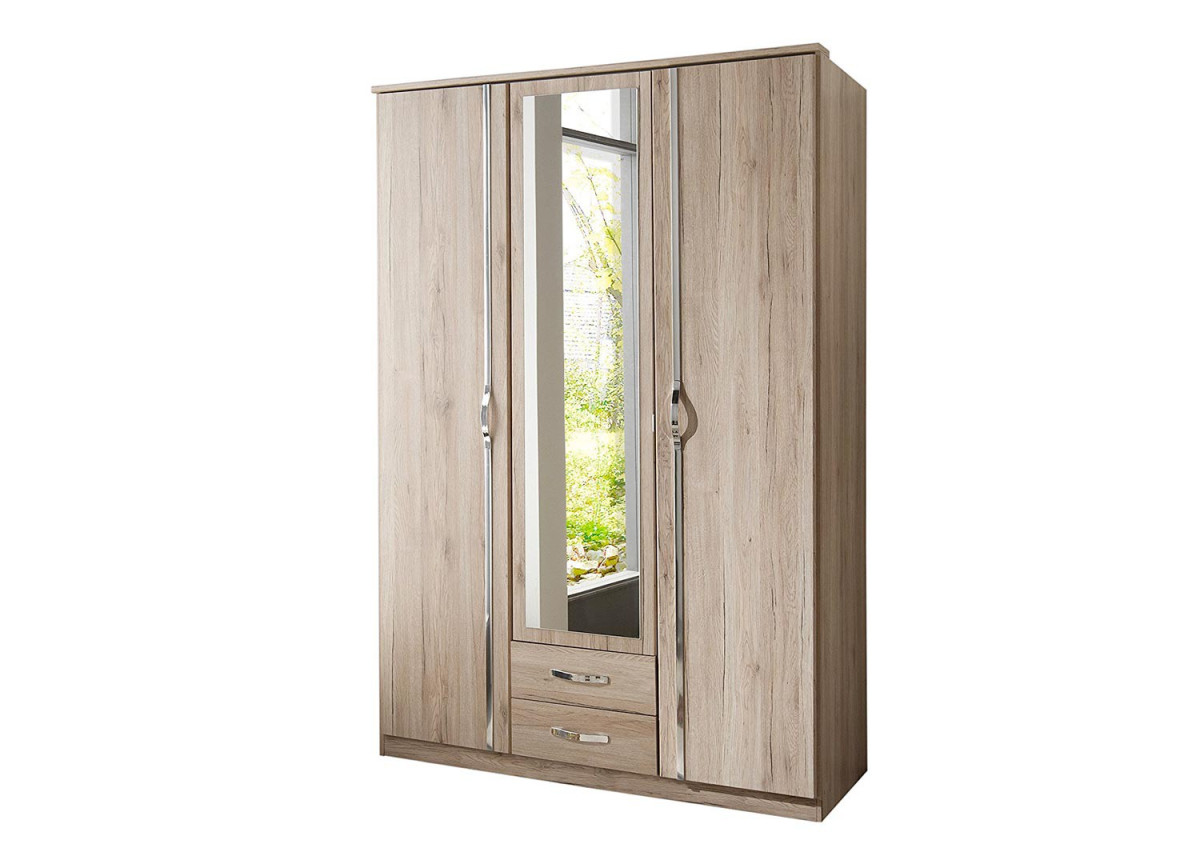 Armoire Bois - 3 Portes / 2 Tiroirs