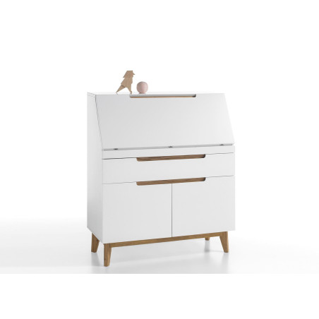 Bureau - Secrétaire Blanc & Bois Scandinave