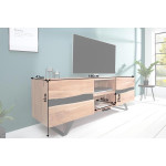 Meuble TV design bois massif et métal 160 cm / Acacia