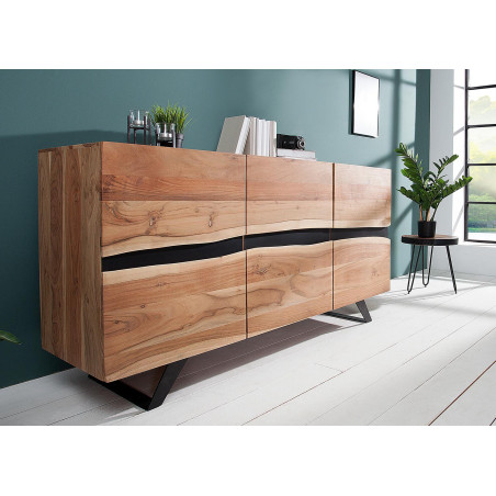 Buffet bois massif et métal 150 cm / Acacia