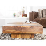 Table basse bois massif / Carrée 80 cm