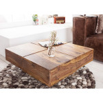 Table basse bois massif / Carrée 80 cm