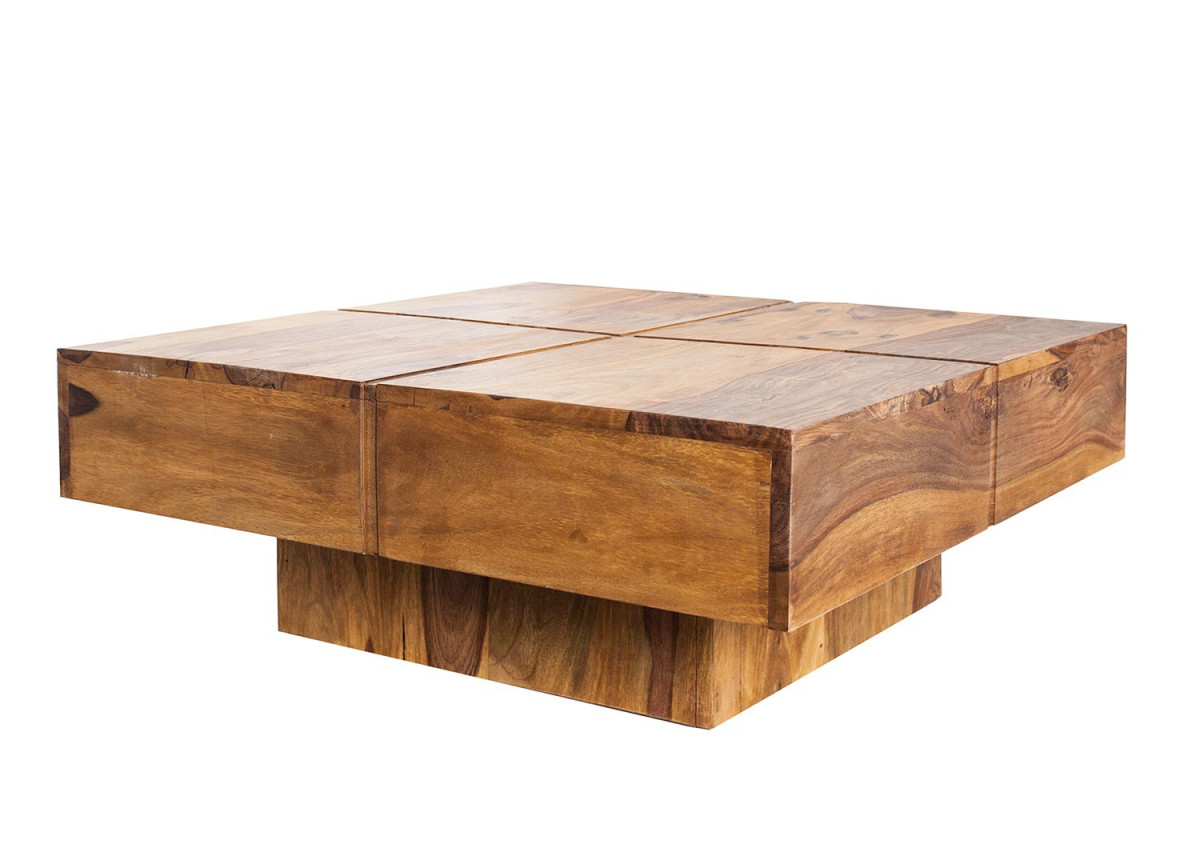 Table basse bois massif / Carrée 80 cm