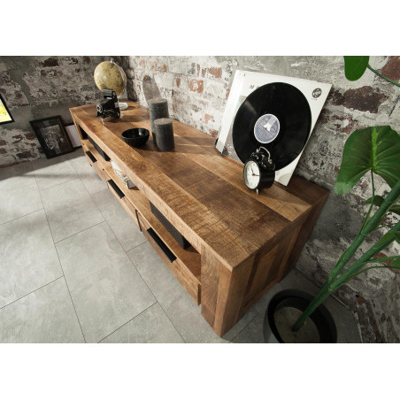 Meuble TV en bois massif / 170 cm