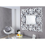 Miroir baroque carré argent antique