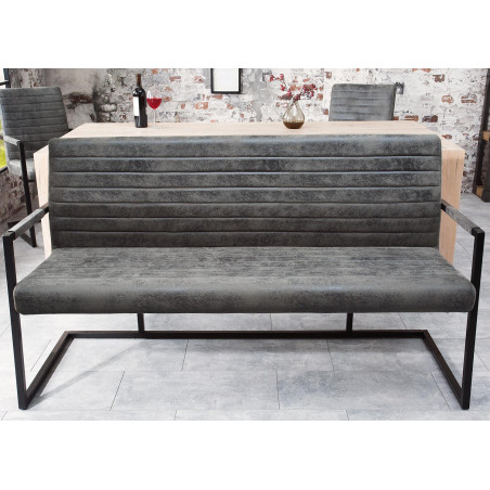 Banquette de Table Cuir Simili vieilli gris