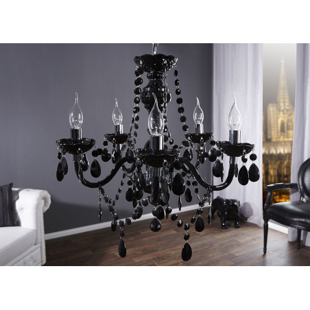 Lustre suspendu noir 5 lampes