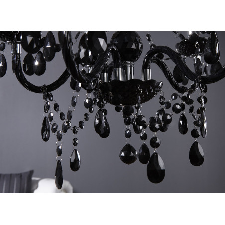 Lustre suspendu noir 5 lampes