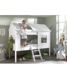 naka24 Lit enfant avec matelas et tiroir de lit pour fille - Blanc