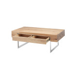 Table basse rectangulaire en bois plaqué chêne huilé