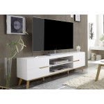 Meuble TV moderne blanc et bois 169 cm