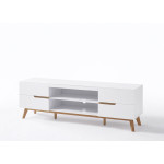 Meuble TV moderne blanc et bois 169 cm