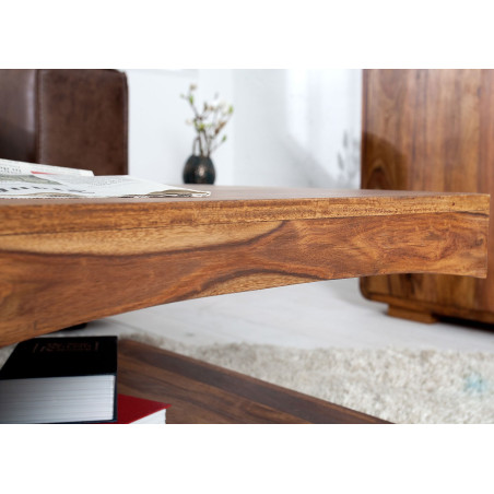 Table basse design en bois de Sesham 120 cm