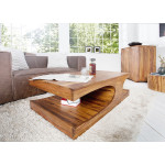 Table basse design en bois de Sesham 120 cm