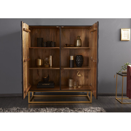 Buffet haut contemporain en bois massif - 2 portes