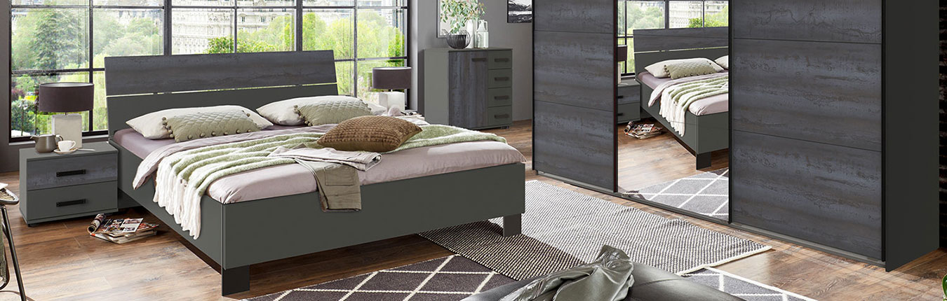 Chambre adulte complète gris graphite pas cher goteborg