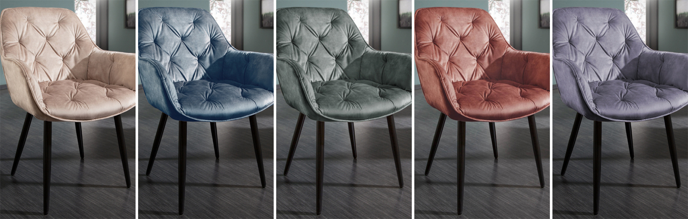 collection milan chaises en velours